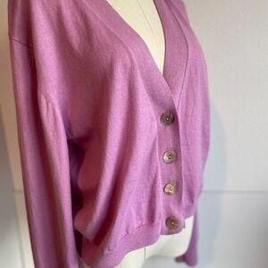 Womens Pink Cotton Silk Cashmere Cardigan Sweater Size 1 CRUSH. (aka Colorush)